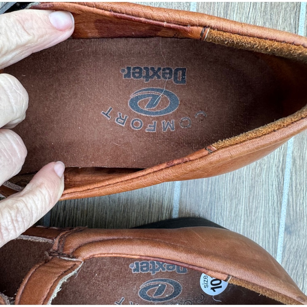 Dexter Comfort Brown Leather Mary Jane T-Strap Whipstitch Shoes Womens 10.5 USA - Picture 4 of 9